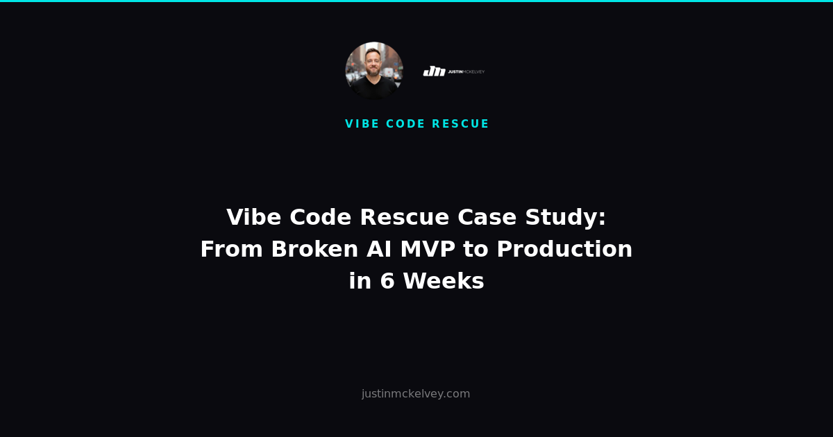 Vibe Code Rescue Case Study: From Broken AI MVP to Production in 6 Weeks