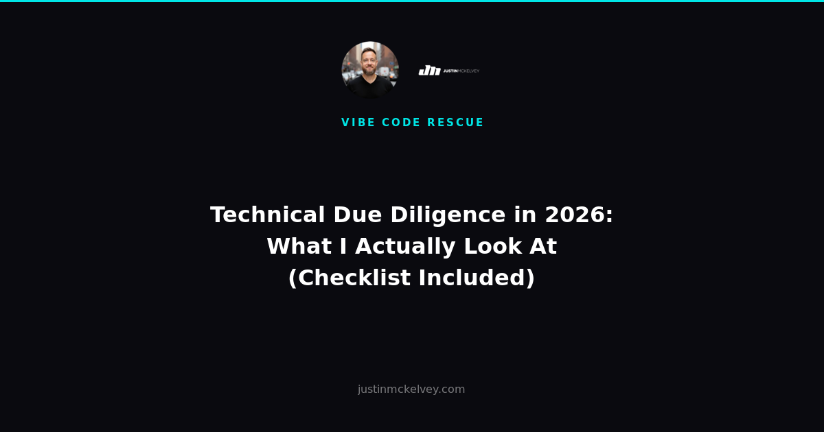 Technical Due Diligence in 2026: What I Actually Look At (Checklist Included)