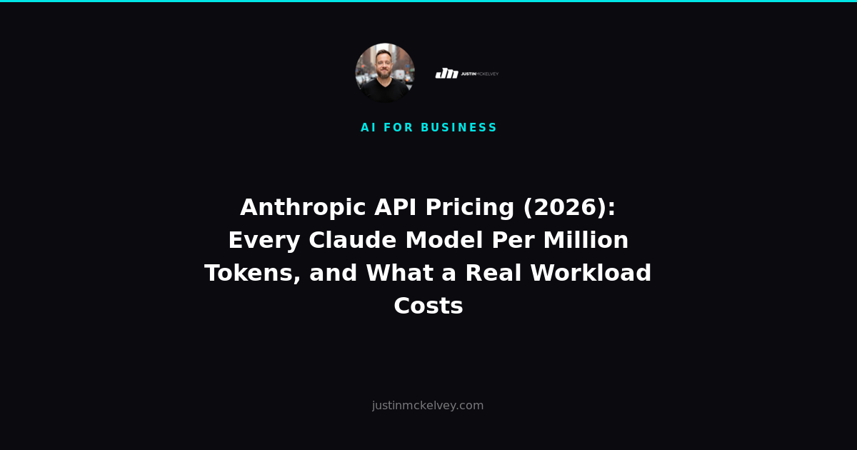 Anthropic API Pricing (2026): Every Claude Model Per Million Tokens, and What a Real Workload Costs