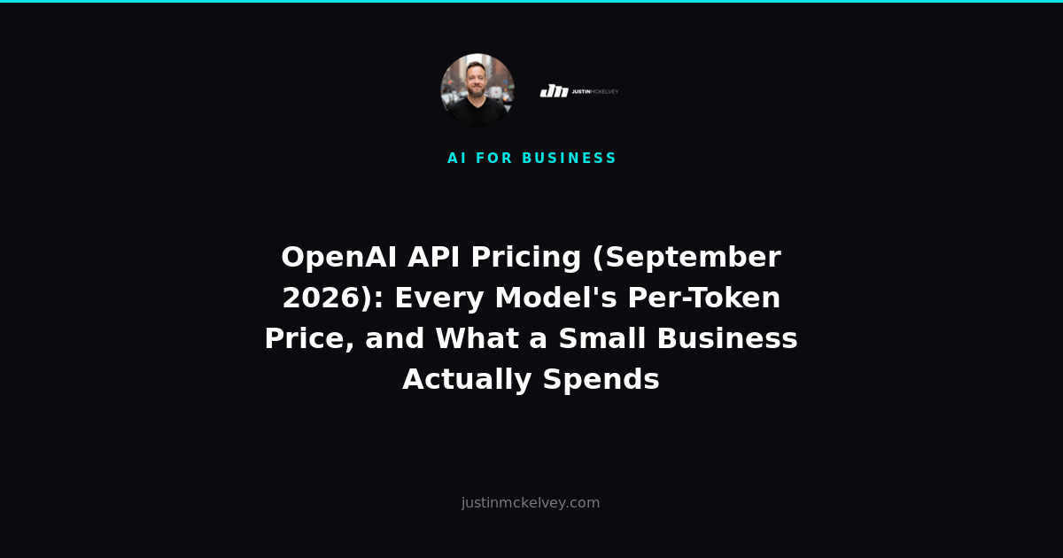 OpenAI API Pricing (September 2026): Every Model's Per-Token Price, and What a Small Business Actually Spends