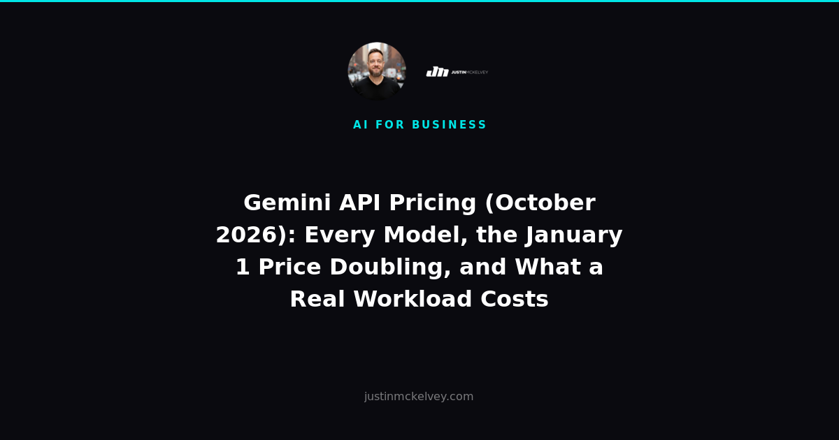 Gemini API Pricing (October 2026): Every Model, the January 1 Price Doubling, and What a Real Workload Costs