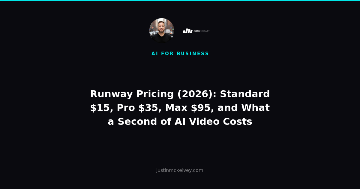 Runway Pricing (2026): Standard $15, Pro $35, Max $95, and What a Second of AI Video Costs